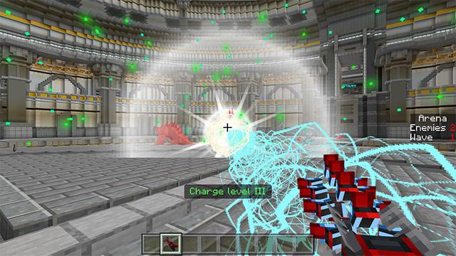 Screenshot of the Minecraft Bedrock Marketplace product SCI-FI WEAPONS created by Tsunami Studios.