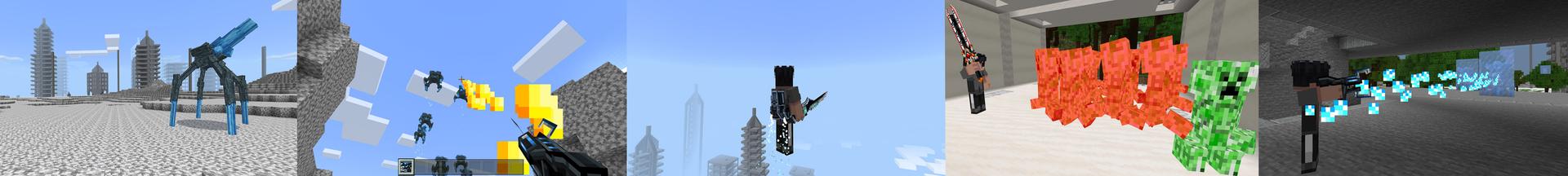 Panorama of the Minecraft Bedrock Marketplace product Ultimate Weapons created by Tsunami Studios.