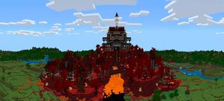 Panorama of the Minecraft Bedrock Marketplace product King Demon Castle created by UnderBlocks Studios.