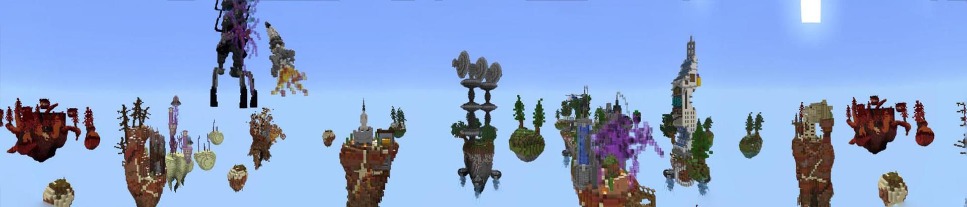 Panorama of the Minecraft Bedrock Marketplace product Sci-Fi Skyland created by UnderBlocks Studios.