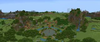 Panorama of the Minecraft Bedrock Marketplace product Secret Mountain Refuge 2 created by UnderBlocks Studios.