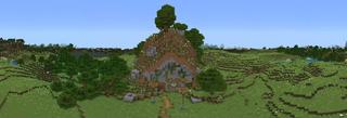 Panorama of the Minecraft Bedrock Marketplace product Simple Mountain Refuge created by UnderBlocks Studios.