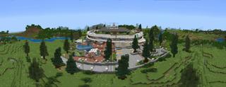 Panorama of the Minecraft Bedrock Marketplace product Trend Rich Mansion created by UnderBlocks Studios.