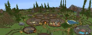 Panorama of the Minecraft Bedrock Marketplace product Underground Houses created by UnderBlocks Studios.