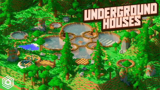Thumbnail of the Minecraft Bedrock Marketplace product Underground Houses created by UnderBlocks Studios.