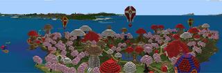 Panorama of the Minecraft Bedrock Marketplace product Mushroom Island Survival created by Unique Arts.