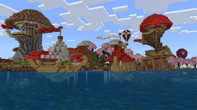 Screenshot of the Minecraft Bedrock Marketplace product Mushroom Island Survival created by Unique Arts.