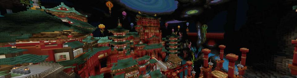 Panorama of the Minecraft Bedrock Marketplace product A Castle Laying Underwater created by UUUM.