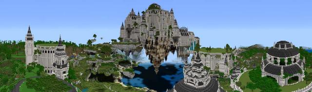 Panorama of the Minecraft Bedrock Marketplace product Escape from the Sky Castle created by UUUM.