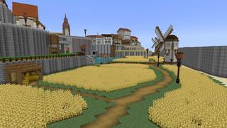 Screenshot of the Minecraft Bedrock Marketplace product Harbor Town's Hidden Arena created by UUUM.