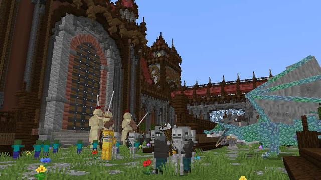 Screenshot of the Minecraft Bedrock Marketplace product Knights vs Mobs- Tower Defense created by UUUM.