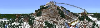 Panorama of the Minecraft Bedrock Marketplace product Snowboard Racing created by UUUM.