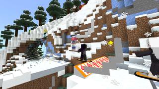 Screenshot of the Minecraft Bedrock Marketplace product Snowboard Racing created by UUUM.