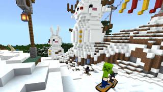 Screenshot of the Minecraft Bedrock Marketplace product Snowboard Racing created by UUUM.