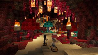 Screenshot of the Minecraft Bedrock Marketplace product Snowboard Racing created by UUUM.