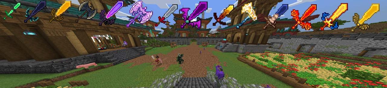 Panorama of the Minecraft Bedrock Marketplace product 100 Swords created by Vatonage.