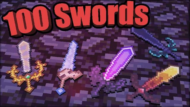Thumbnail of the Minecraft Bedrock Marketplace product 100 Swords created by Vatonage.