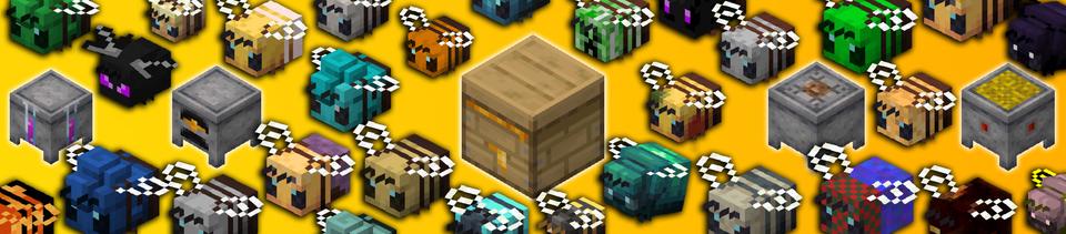 Panorama of the Minecraft Bedrock Marketplace product Productive Bees created by Vatonage.