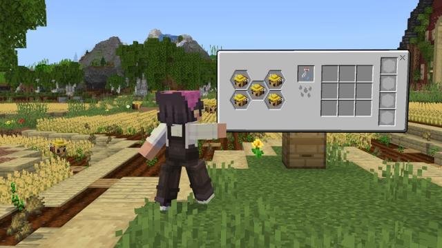 Screenshot of the Minecraft Bedrock Marketplace product Productive Bees created by Vatonage.