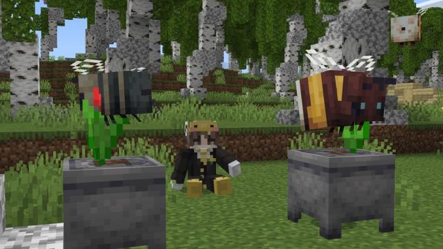 Screenshot of the Minecraft Bedrock Marketplace product Productive Bees created by Vatonage.