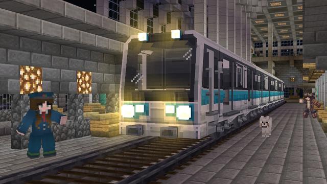 Screenshot of the Minecraft Bedrock Marketplace product Realistic Trains Add-On created by Vatonage.