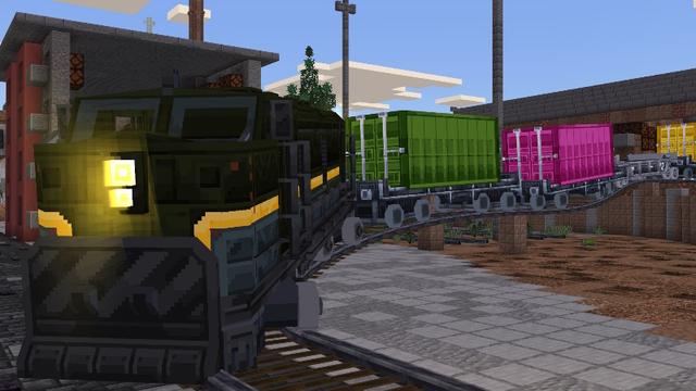 Screenshot of the Minecraft Bedrock Marketplace product Realistic Trains Add-On created by Vatonage.
