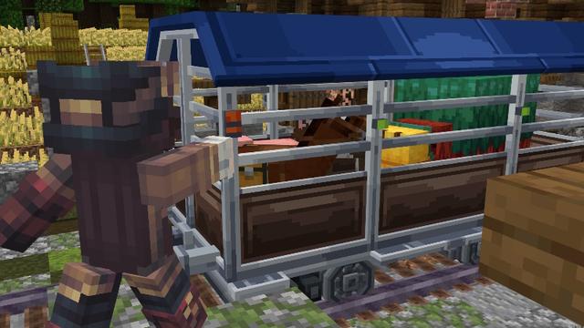 Screenshot of the Minecraft Bedrock Marketplace product Realistic Trains Add-On created by Vatonage.