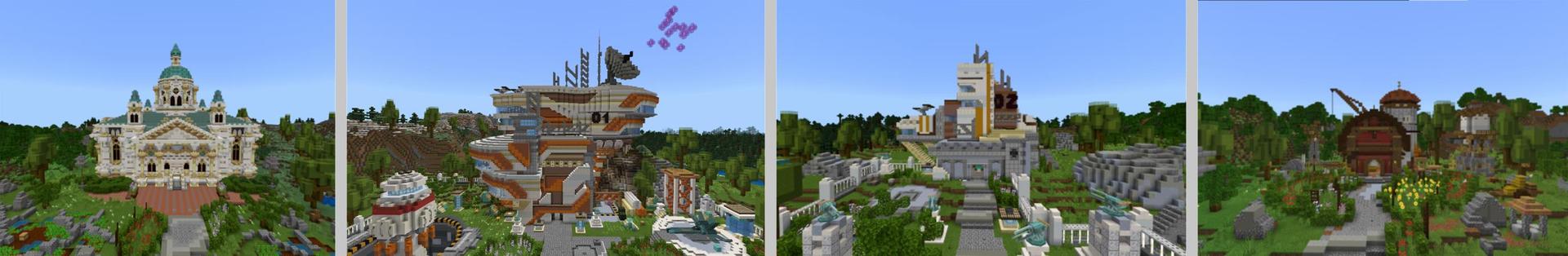 Panorama of the Minecraft Bedrock Marketplace product Bunker: Noob vs Pro vs Hacker created by Vertexcubed.