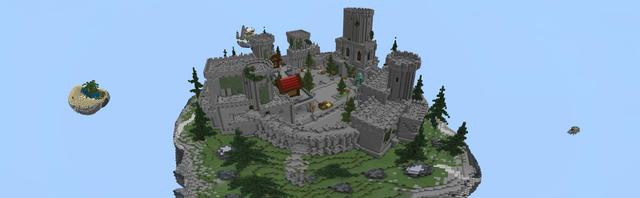 Panorama of the Minecraft Bedrock Marketplace product Castle Skyblock created by Vertexcubed.