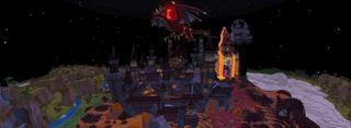 Panorama of the Minecraft Bedrock Marketplace product Demonic Castle created by Vertexcubed.