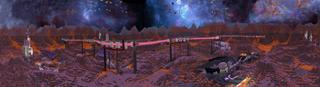 Panorama of the Minecraft Bedrock Marketplace product Space Crash Survival created by Vertexcubed.
