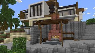 Screenshot of the Minecraft Bedrock Marketplace product Noob vs Pro vs Hacker Mansions created by Virtual Pinata.