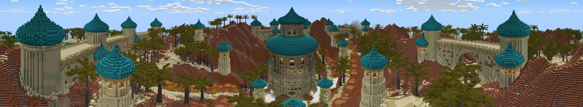 Panorama of the Minecraft Bedrock Marketplace product Sand Imperium created by Virtual Pinata.