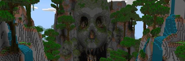 Panorama of the Minecraft Bedrock Marketplace product The Jungle Skull created by Virtual Pinata.