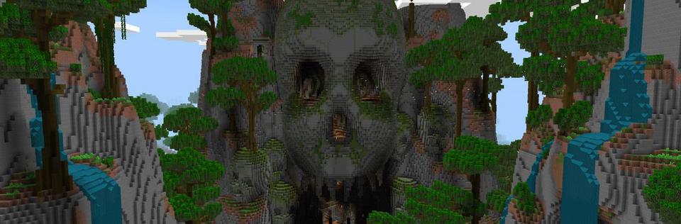 Panorama of the Minecraft Bedrock Marketplace product The Jungle Skull created by Virtual Pinata.