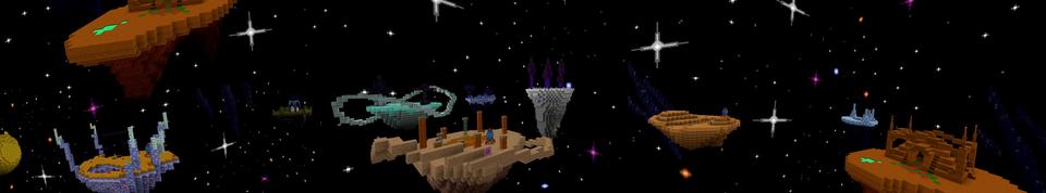 Panorama of the Minecraft Bedrock Marketplace product Galaxy Skyblock created by Volcano.