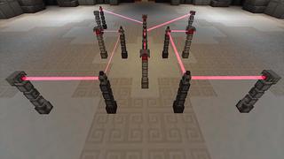 Screenshot of the Minecraft Bedrock Marketplace product LASERS created by Volcano.