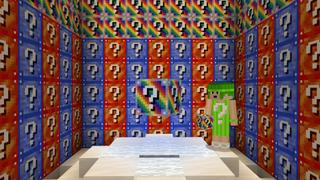 Screenshot of the Minecraft Bedrock Marketplace product Lucky Block Dimension created by Volcano.