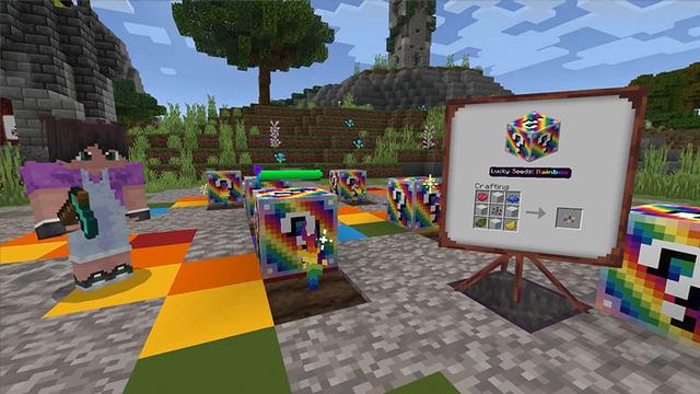 Screenshot of the Minecraft Bedrock Marketplace product Lucky Block Farming created by Volcano.