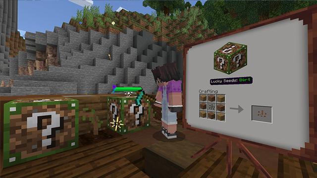 Screenshot of the Minecraft Bedrock Marketplace product Lucky Block Farming created by Volcano.