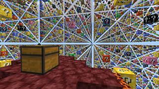 Screenshot of the Minecraft Bedrock Marketplace product Lucky Block INFINITY created by Volcano.