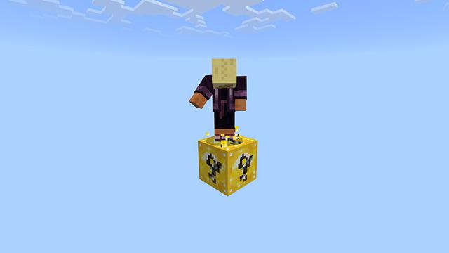 Screenshot of the Minecraft Bedrock Marketplace product One Block Lucky Block created by Volcano.