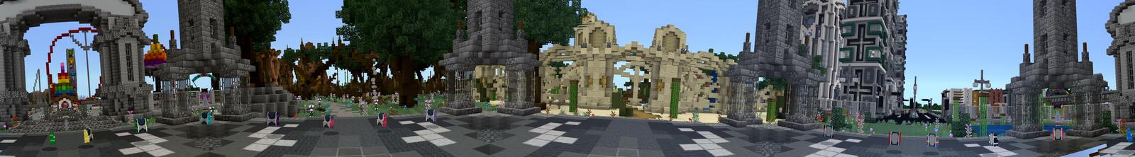 Panorama of the Minecraft Bedrock Marketplace product Parachutes created by Volcano.