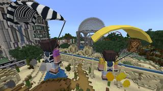 Screenshot of the Minecraft Bedrock Marketplace product Parachutes created by Volcano.