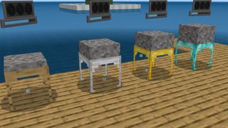Screenshot of the Minecraft Bedrock Marketplace product Raft Machines created by Volcano.