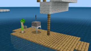 Screenshot of the Minecraft Bedrock Marketplace product Raft Machines created by Volcano.