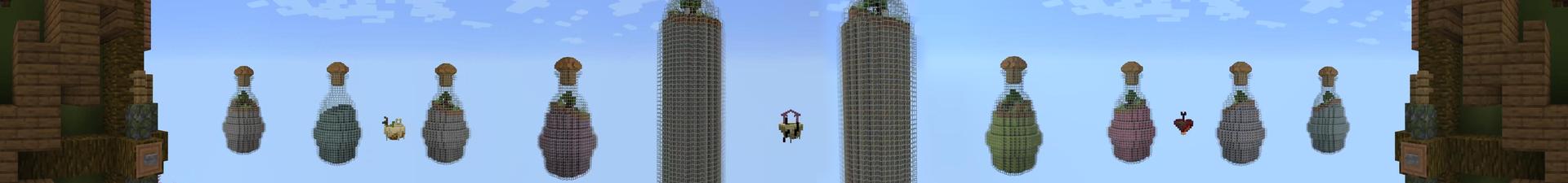 Panorama of the Minecraft Bedrock Marketplace product Sky Ores created by Volcano.