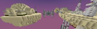 Panorama of the Minecraft Bedrock Marketplace product Bed Wars: Outer Space created by VoxelBlocks.
