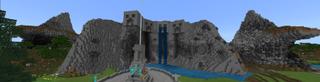 Panorama of the Minecraft Bedrock Marketplace product Creeper Mountain created by VoxelBlocks.