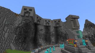 Screenshot of the Minecraft Bedrock Marketplace product Creeper Mountain created by VoxelBlocks.